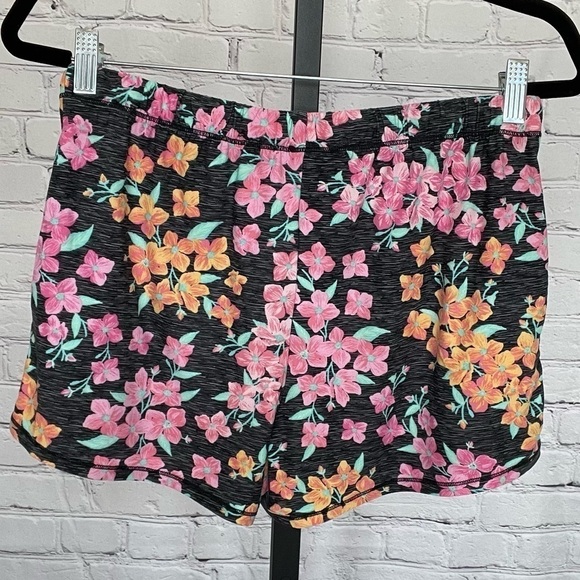 Floral Printed Pajama Lounge Pull On Shorts With Drawstring Waistband Size Med - Picture 2 of 3